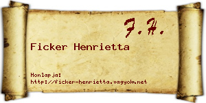 Ficker Henrietta névjegykártya
