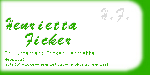 henrietta ficker business card